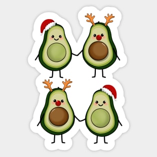 Christmas Avocados Cute avocado couple Pattern Sticker